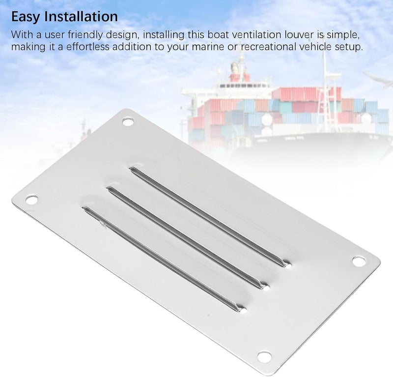 Rectangle Stamped Louvered Vent 5 X 2.6in, 316 Stainless Steel Mirror Polished, Marine Grade Cabin Vent Cover - Rustproof Durable Material, Easy Installation, Ideal for Boats and - Image 5