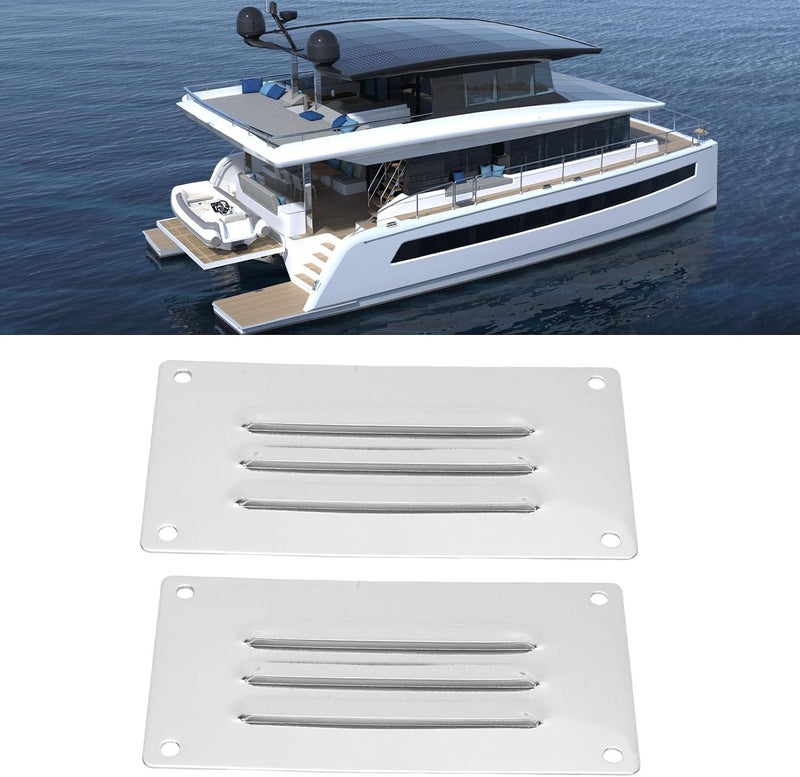 Rectangle Stamped Louvered Vent 5 X 2.6in, 316 Stainless Steel Mirror Polished, Marine Grade Cabin Vent Cover - Rustproof Durable Material, Easy Installation, Ideal for Boats and - Image 4
