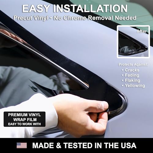 BOGAR TECH DESIGNS تصاميم بوجار تكنولوجي - غطاء ملصق فينيل لسباق ضوء الذيل متوافق مع دودج دورانجو 2014-2025، نوع لامع أسود C - Image 4