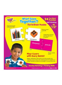 Trend Enterprises : Funtoknow Puzzles: What Goes Together? Learn Related Objects & Their Words 24 Twosided Puzzles Selfchecking 48 Puzzles Total For Ages 3 And Up  - Image 4