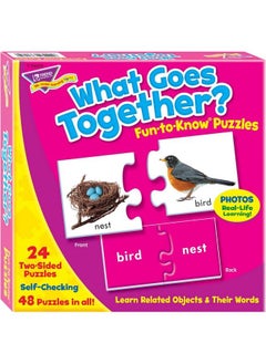 : Funtoknow Puzzles: What Goes Together? Learn Related Objects & Their Words 24 Twosided Puzzles Selfchecking 48 Puzzles Total For Ages 3 And Up
