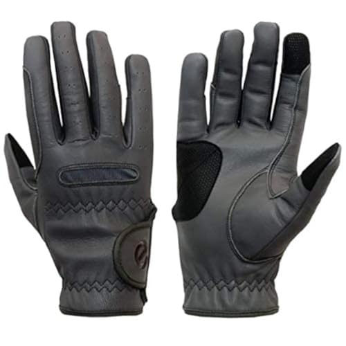 eGlove eQUEST GripPro Leather Touchscreen Horse Riding Gloves (Grey, X-Small) - Image 1