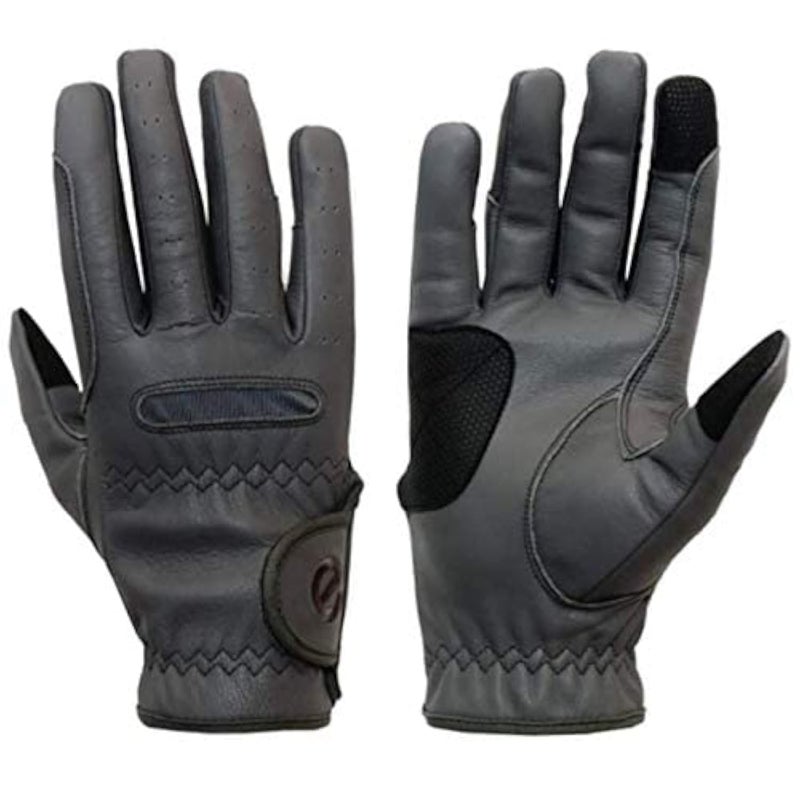 eGlove eQUEST GripPro Leather Touchscreen Horse Riding Gloves (Grey, X-Small) - Image 4