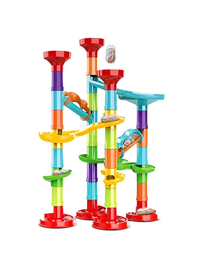 Jutoe 50Pcs Marble Run Set Building Blocks with 30 Glass Marbles for Kids Girls Boys Toys Stem Maze Educational Race Game Birthday Gifts (SmallB) - Image 1