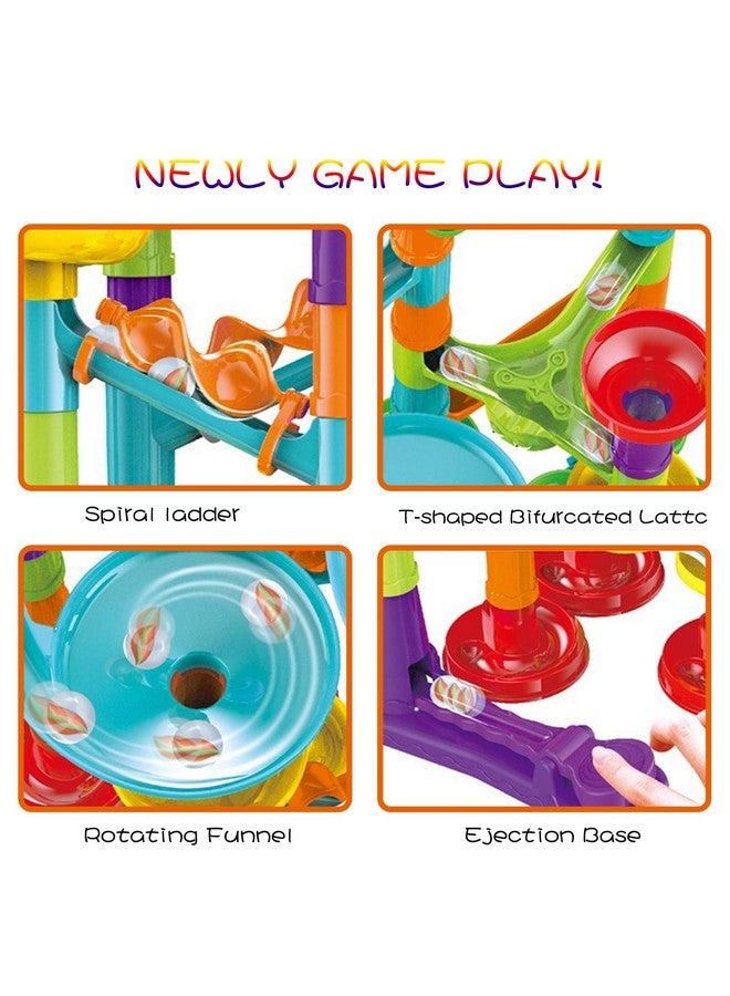 Jutoe 50Pcs Marble Run Set Building Blocks with 30 Glass Marbles for Kids Girls Boys Toys Stem Maze Educational Race Game Birthday Gifts (SmallB) - Image 3