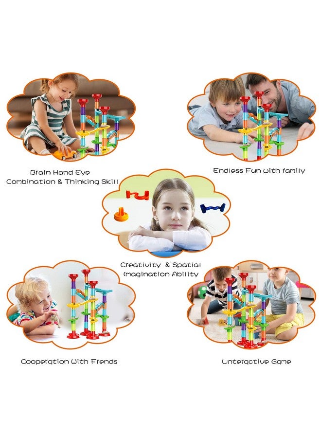 Jutoe 50Pcs Marble Run Set Building Blocks with 30 Glass Marbles for Kids Girls Boys Toys Stem Maze Educational Race Game Birthday Gifts (SmallB) - Image 4