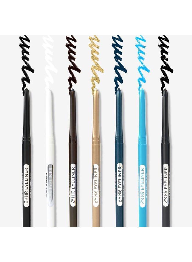 Ruby Kisses Pencil Eyeliner, Retractable Eyeliner, Waterproof, Smudge-Proof Eye Makeup, High Pigmented, 24H Long Lasting Eyepencil (Rich Teal Blue) - Image 4