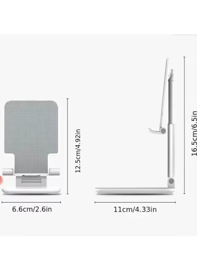 Generic - Foldable Phone Stand – Portable & Adjustable Height & Angle, Compact & Sturdy Phone Holder for Desk, Compatible with iPhone, Android & Tablets - Image 1