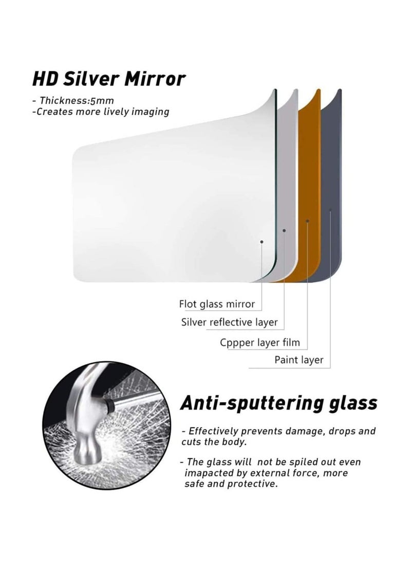 YQbest Floor Full Length Mirror Standing Full Body Rounded Corner Rectangle Mirrors With Stand Hanging Wall Mounted Leaning Bedroom Living Room Bedroom Cloakroom,White  - Image 5