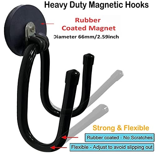 Pmsanzay 2 Pack Power Drill Tool Organizer Holder,Magnetic Tool Holders,Garage Tool Storage Rack,Heavy Duty Large Garage Magnet Utility Hooks with Rubber Coating, No Scratches - No Power Drill - Image 3