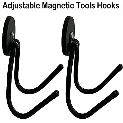 Pmsanzay 2 Pack Power Drill Tool Organizer Holder,Magnetic Tool Holders,Garage Tool Storage Rack,Heavy Duty Large Garage Magnet Utility Hooks with Rubber Coating, No Scratches - No Power Drill - Image 2