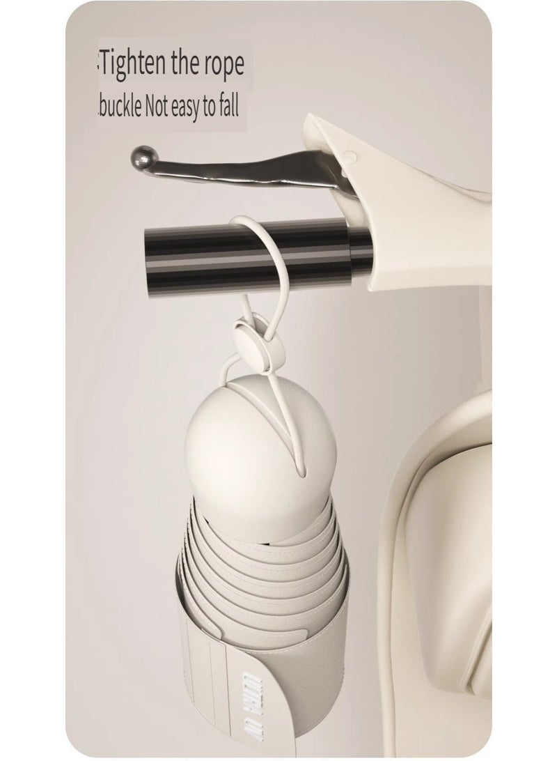 228g ميني جيب صغير واسع حزام مظلة مع حالة كبسولة شمس أكثر من UPF50 لأيام مشمسة وممطرة ، بيج - Image 3