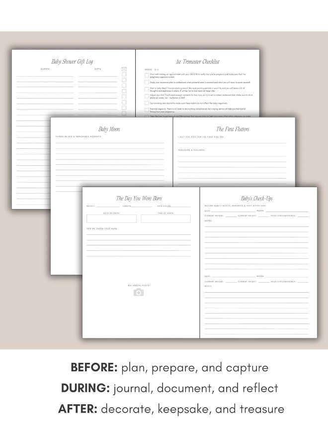 Lamare Lamare Pregnancy Journal for First Time Moms 2025 â€“ Hardcover Pregnancy Planner & Diary â€“ Pregnancy Gift for First Time Moms â€“ Keepsake with Prompts & Photo Slots  - Image 4