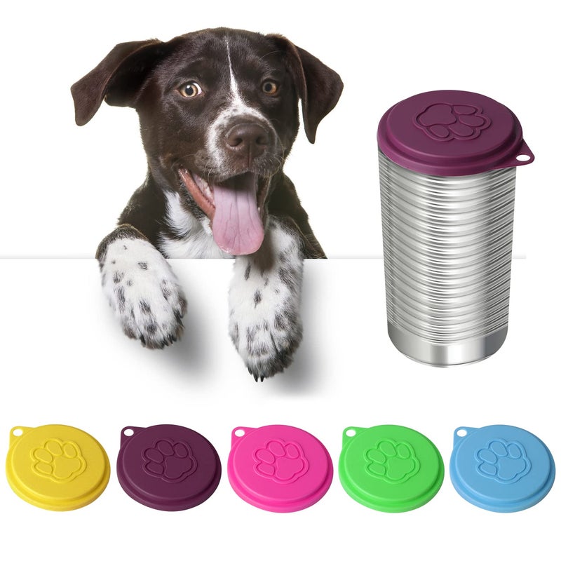 JIAKAI 5 PCS Pet Dog Cat Food Can Cover Pet self-Sealingï¼ŒReusable pet Food lids, Environmentally Friendlyï¼ˆColor Randomï¼‰ - Image 3