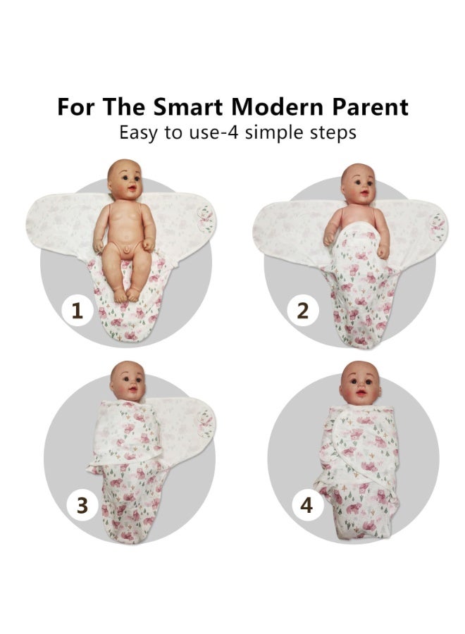 Mr. Penda 3 Pack Baby Swaddle Blanket for 0-6 Months, Baby Essentials for Newborn Girls Boys, 100% Cotton Infant Adjustable Swaddling Sleep Sack, Super Soft Nursery Swaddling Blankets, 73x50cm - Image 3