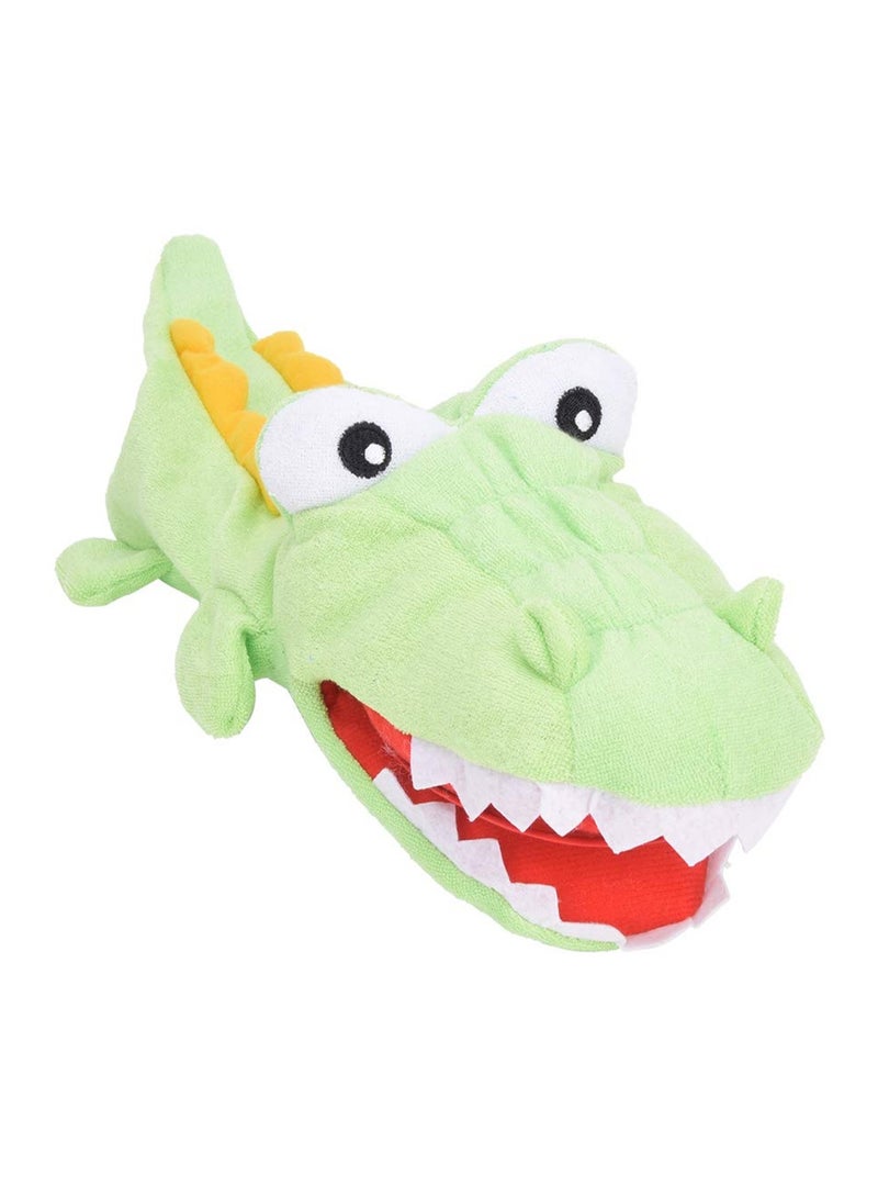دمية يد تمساح، دمية يد حيوان، حيوان كرتوني، مناسبة لهدايا  للأولاد والبنات (تمساح، 28 سم) - Image 2