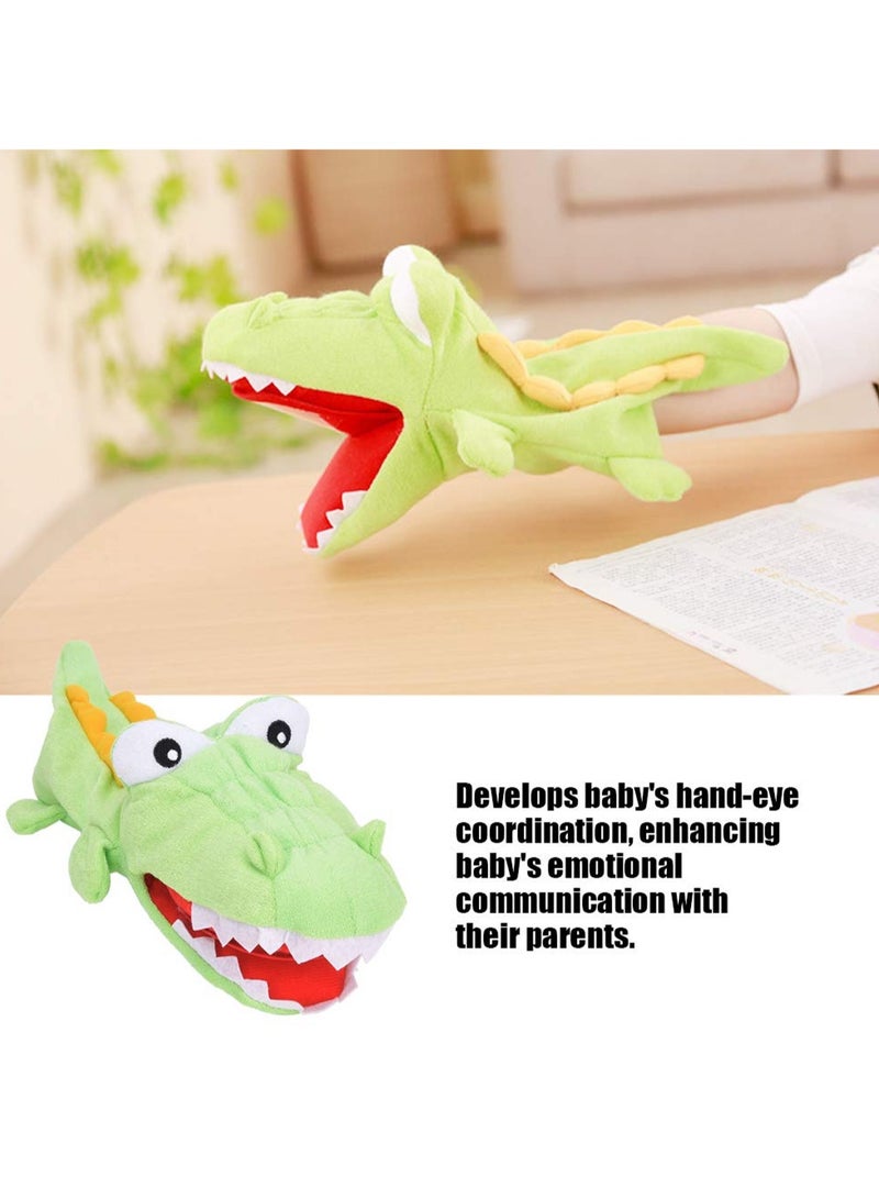 دمية يد تمساح، دمية يد حيوان، حيوان كرتوني، مناسبة لهدايا  للأولاد والبنات (تمساح، 28 سم) - Image 5