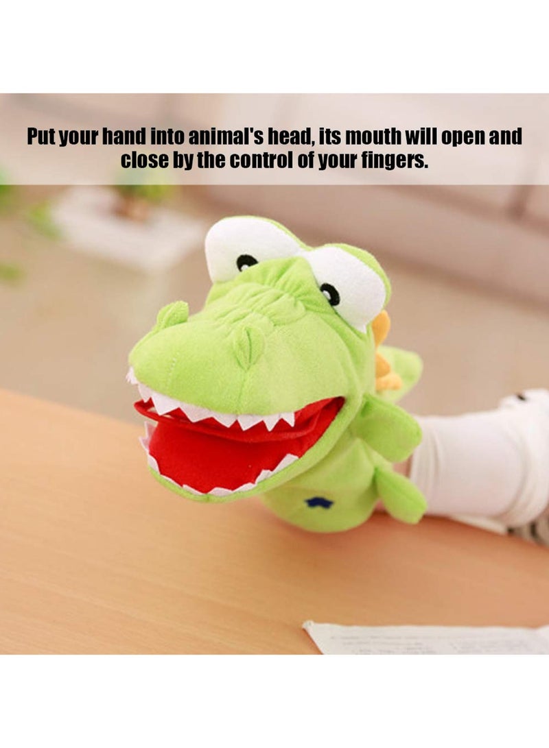 دمية يد تمساح، دمية يد حيوان، حيوان كرتوني، مناسبة لهدايا  للأولاد والبنات (تمساح، 28 سم) - Image 4