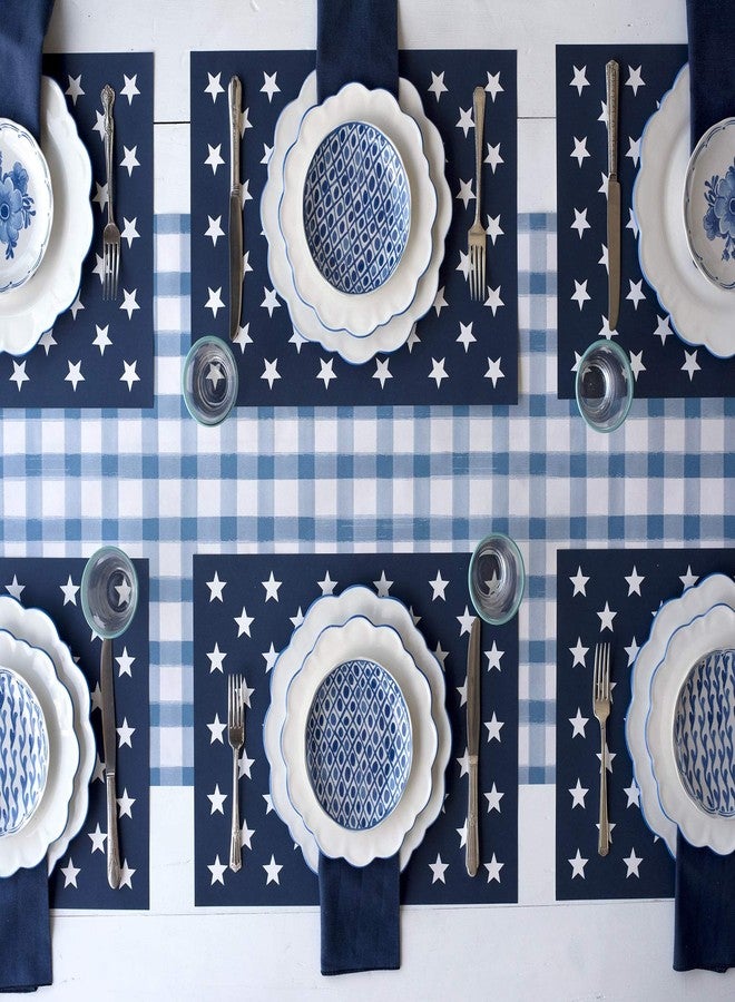 Hester & Cook Paper Table Runner Roll - Blue White Buffalo Check Plaid Pattern for Parties or Weddings - Disposable Table Runner American Made - Image 3