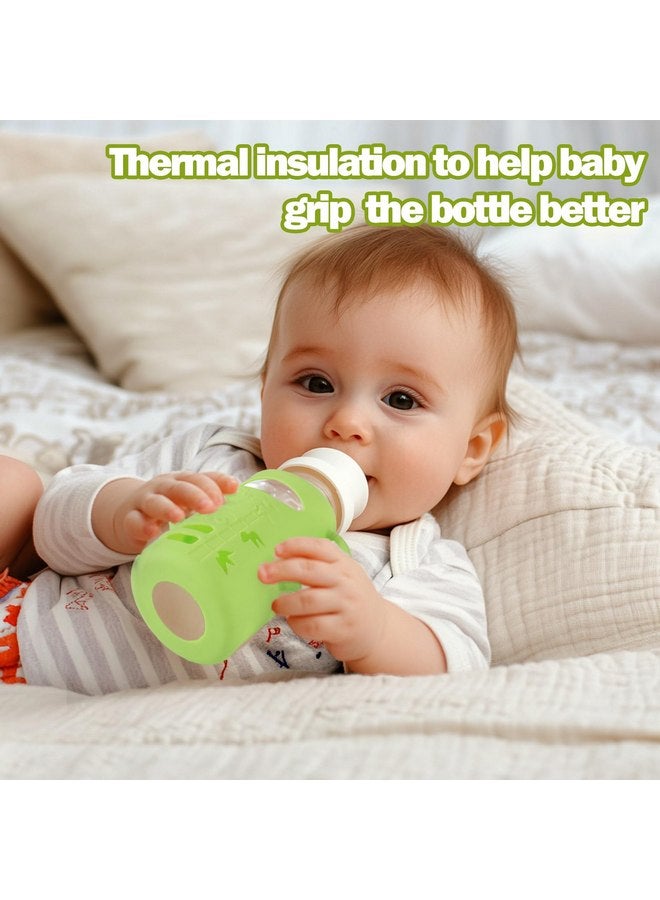 بوسوها عبوة من 4 أكمام سيليكون لزجاجات الأطفال الزجاجية من دكتور براون - أكمام زجاجات الأطفال الواقية من السقوط، متوافقة مع زجاجات الأطفال حديثي الولادة الزجاجية من دكتور براون، بمقابض من السيليكون، سعة 8 أونصة - Image 5