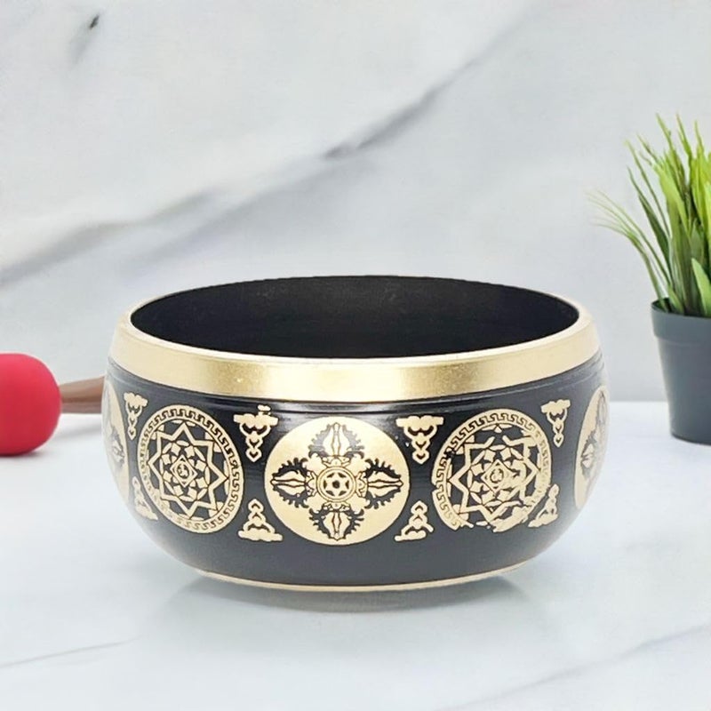 KITREE Singing Bowl | Tibetan Prayer Instrument With Wooden Stick | Authentic Healing Sound Meditation Bowl Set for Deep OM, Music Therapy - 3.5 Inch Black - Image 4