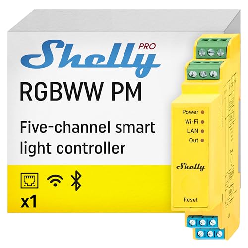 Shelly Pro RGBWW PM | Wi-Fi & LAN Smart Remote Control for RGBW Led Strips with Power Metering | Home Automation | No Hub | Compatible with Alexa & Google Home | iOS Android App | Dimming Control - Image 1