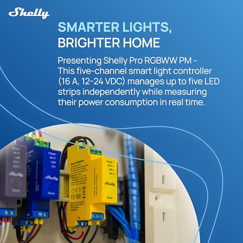 Shelly Pro RGBWW PM | Wi-Fi & LAN Smart Remote Control for RGBW Led Strips with Power Metering | Home Automation | No Hub | Compatible with Alexa & Google Home | iOS Android App | Dimming Control - Image 3