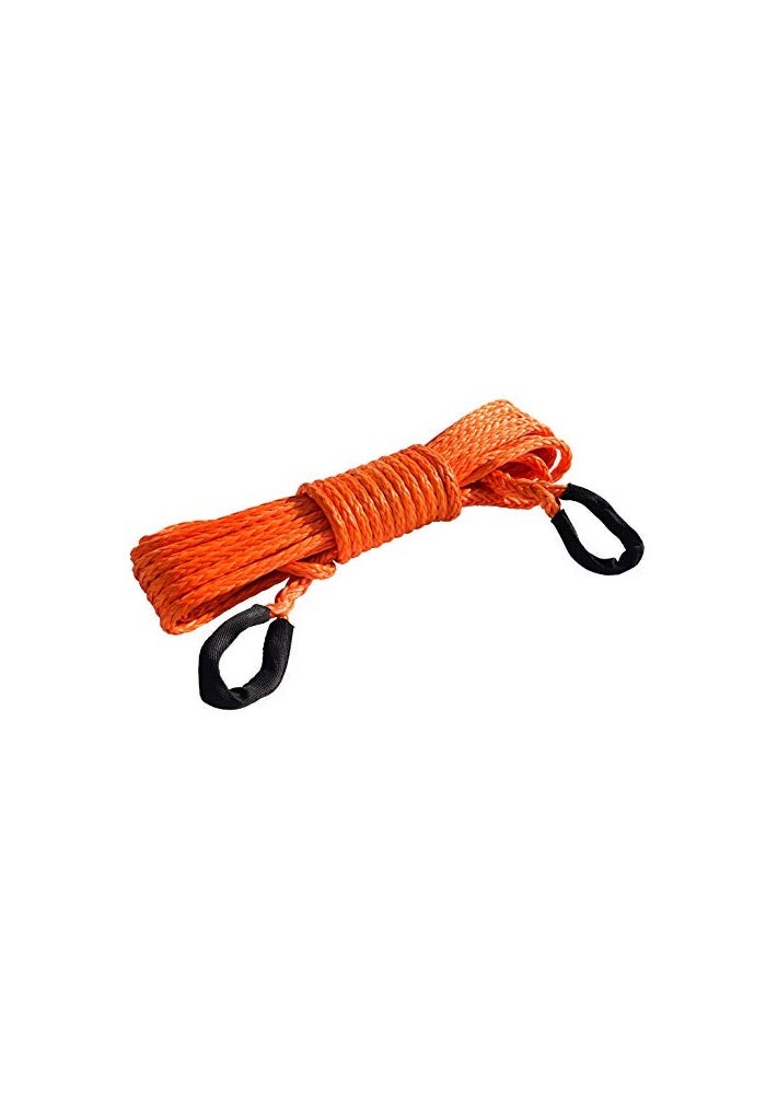 QIQU 38 50ft Winch Rope Extension 10mm ATV Winch Cable Synthetic Towing Rope for Offroad Auto Parts Orange - Image 1
