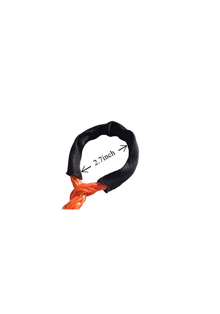 QIQU 38 50ft Winch Rope Extension 10mm ATV Winch Cable Synthetic Towing Rope for Offroad Auto Parts Orange - Image 3