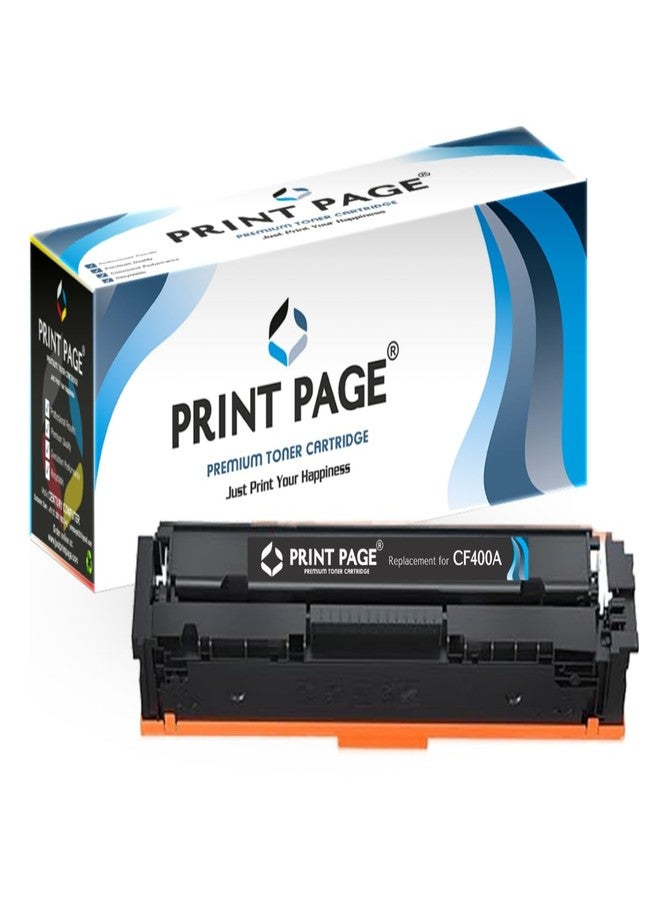 Print Page 201A Toner Cartridge Compatible for CF400A for Color LJ Pro Printers M252, MFP M277 (201A - Black) - Image 1