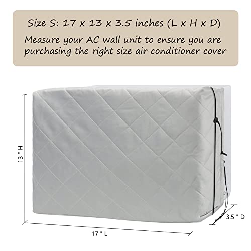 HOXHA Indoor Air Conditioner Window Cover for Inside Window AC Unit Triple Insulation with Elastic Strap (Grey, 17.5"x13.5"x3.5") - Image 2
