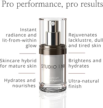 Studio 10 Studio10 Skin Lift GlowPlexion Primer and Highlighter 2in1 Radiance Booster with Skincare Benefits for Hydrated Brightened and Lifted Skin Suitable for Dull Dry and Mature Complexions - Image 3