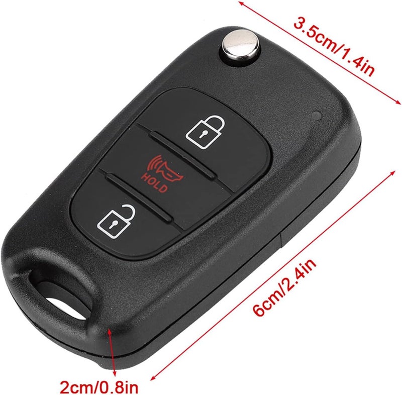 Haofy 3 Button Car Remote Key Fob Case Protective Shell Fit for Soul 2012 2013, ABS Plastic Cover with Uncut Suitable for Home Office Travel Outdoor Activities - Image 2