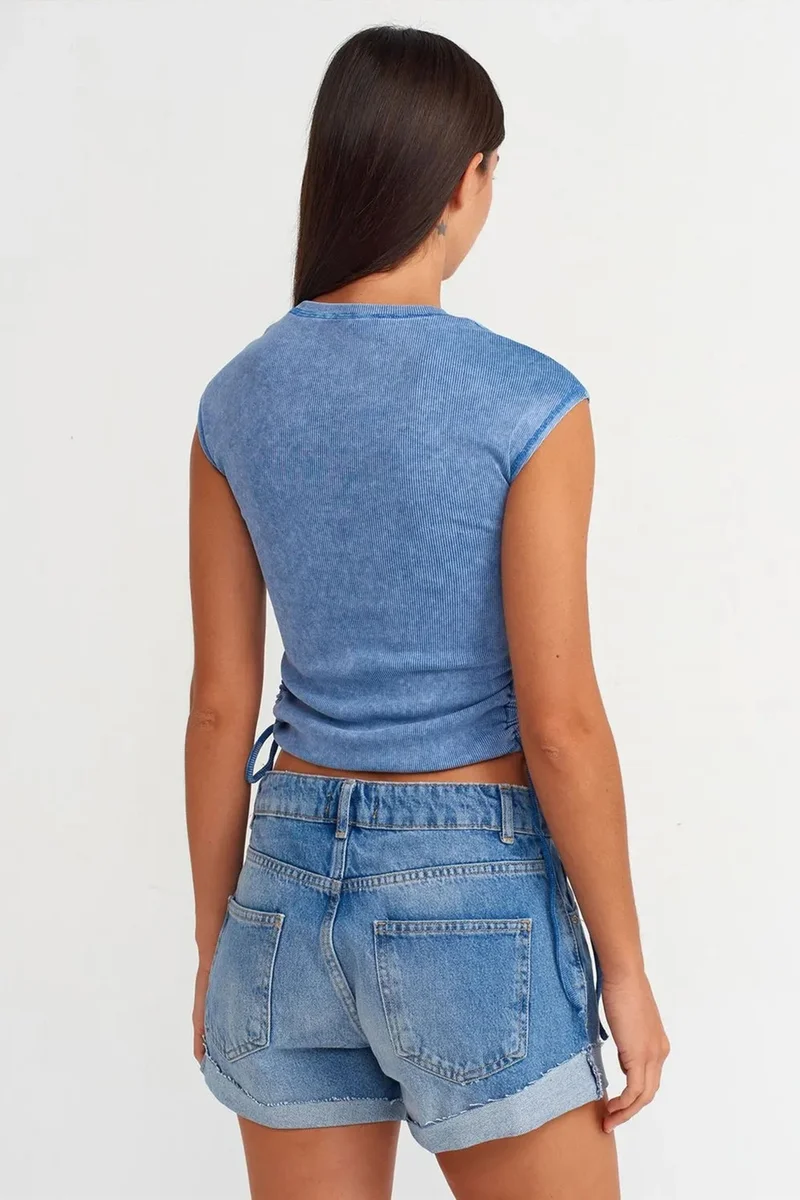 DILVIN High-Waist Cotton Denim Shorts