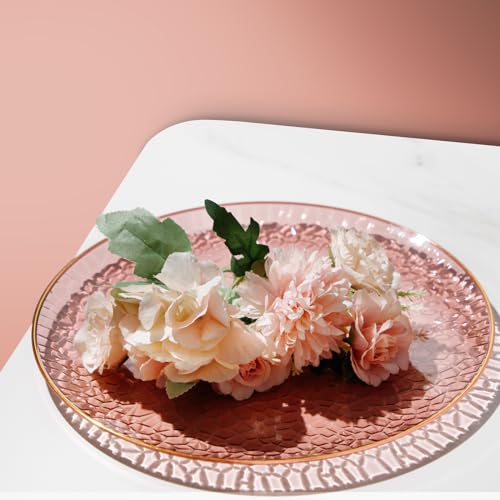 Hioasis 60pcs Burgundy Plastic Plates - Gold Rimmed Disposable, Hammered, Heavy-duty Dinnerware Set Suitable for 30 Guests, 10.25" Dinner & 7.5" Dessert Plates for Party & Wedding - Image 2