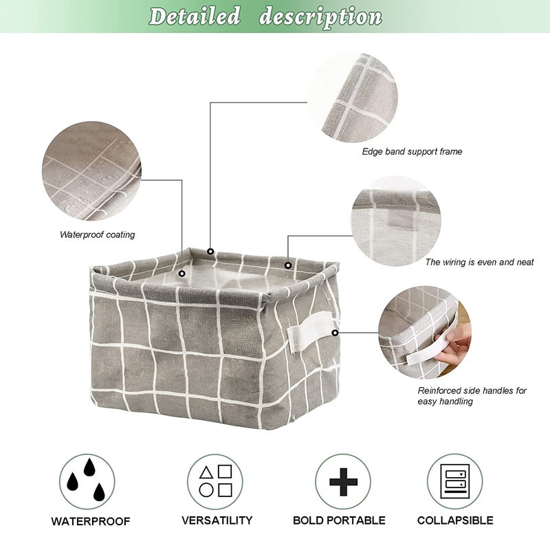 DREWIT STAR YZWDTGS 5 Pack Canvas Storage Basket Bins Home Decor Organizers Bag for Adult Makeup Baby Toys Liners Books - Image 5