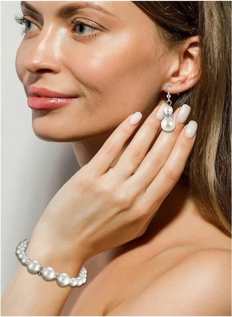 Huitich Elegant Imitation Pearl Jewelry Set – Necklace, Bracelet & Earrings  - Image 4