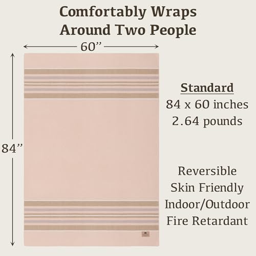 Chubbuck Authentic Chubbuck 100% Wool Blanket Camping (60" x 84") - Large Warm Blankets for Camping, Emergency, Outdoor Concerts and Home Use - Fire Retardant Blanket, Soft and Warm Blankets for Winter (Badlands) - Image 2