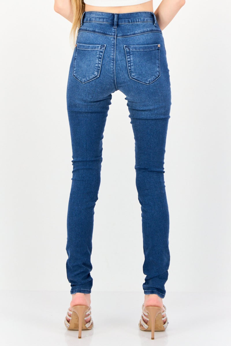 ONLY Women Skinny Fit Washed 32 Inseam High Waist Stretchable Denim, Blue - Image 4