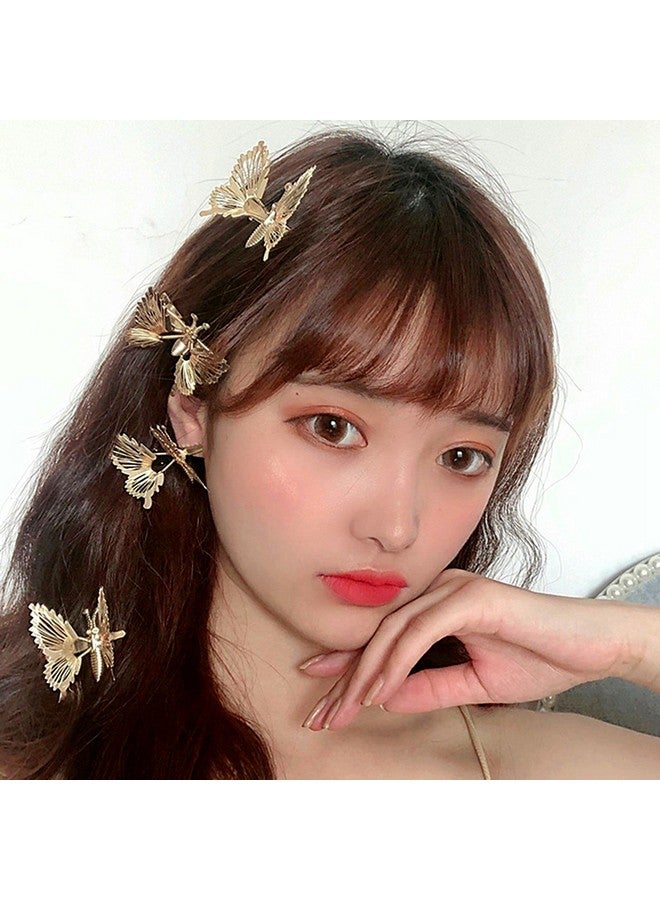 Geoot 4 Pcs Moving Butterfly Hair Clips Move with Beauty Clip Butterfly Hair Clips Hair Barrettes Hair Accessories for Women and Girls (Silver) - Image 1