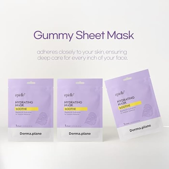 Epielle Hydrating Sheet Mask 6 Pack, Soothing & Restoring Face Mask with Cica, Heartleaf Extract & Witch Hazel Water, Target Dry & Sensitive Skin, Korean Skin Care - Image 5