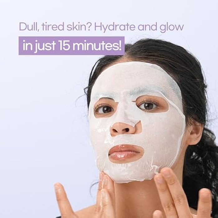 Epielle Hydrating Sheet Mask 6 Pack, Soothing & Restoring Face Mask with Cica, Heartleaf Extract & Witch Hazel Water, Target Dry & Sensitive Skin, Korean Skin Care - Image 2