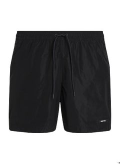 CALVIN KLEIN Men's Medium Drawstring Swim Shorts - CK Essentials - Polyester, Black  - Image 2