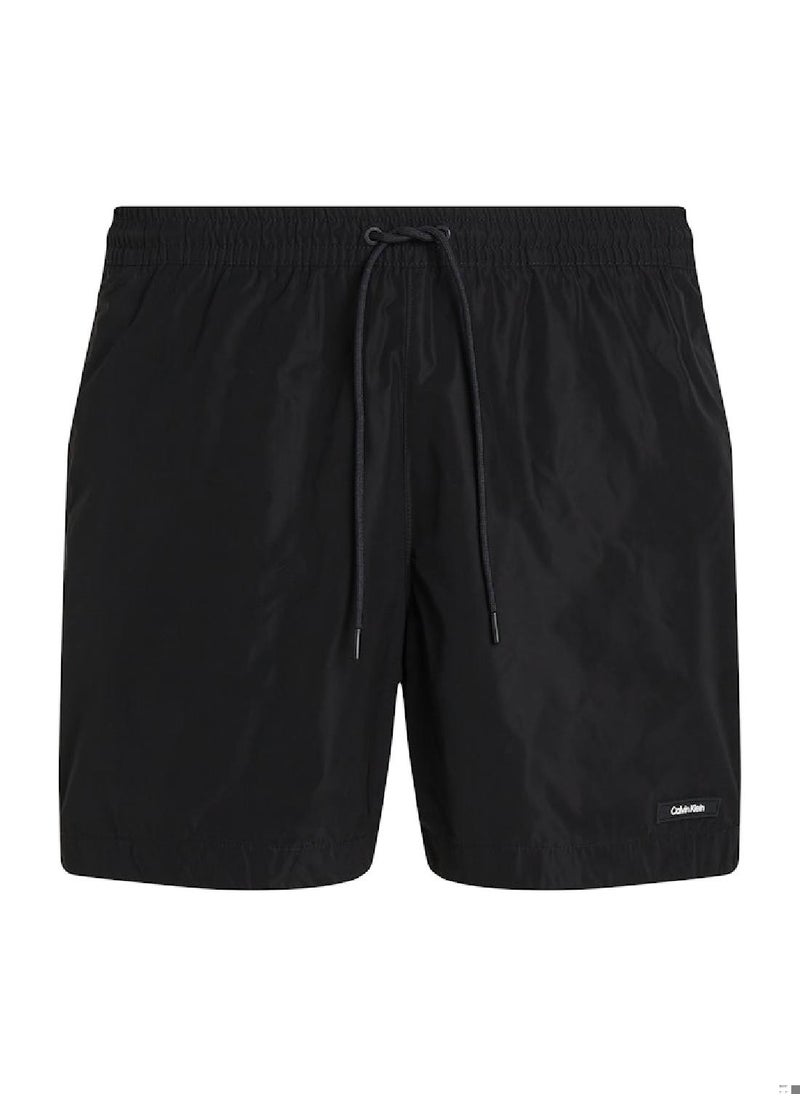 CALVIN KLEIN - Men's Medium Drawstring Swim Shorts - CK Essentials - Polyester, Black - Image 1