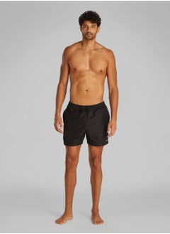 CALVIN KLEIN Men's Medium Drawstring Swim Shorts - CK Essentials - Polyester, Black  - Image 5