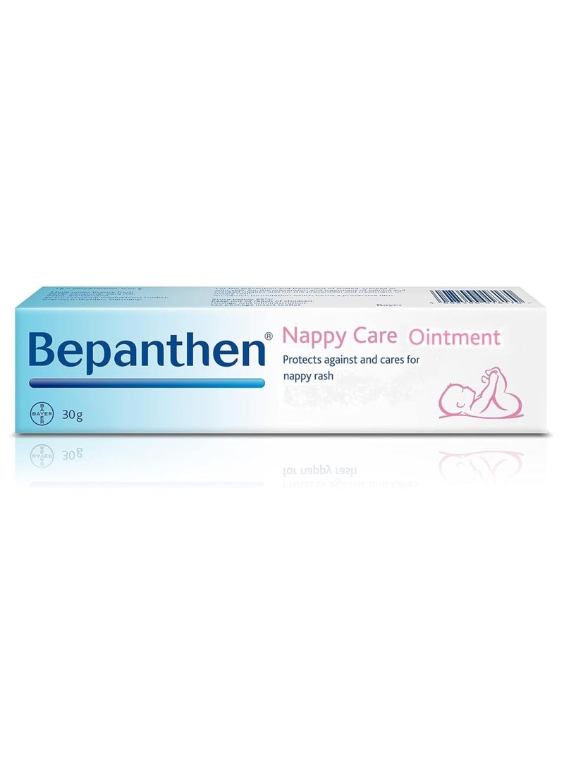 Bepanthen Diaper Ointment 30g. Bepanthen Baby Protective Ointment helps protect the vulnerable skin of young children from irritation and other causes of diaper rash. Bepanthen Baby Protective Ointment contains Pro-Vitamin B5 which rejuvenates the skin and helps maintain hydration 
