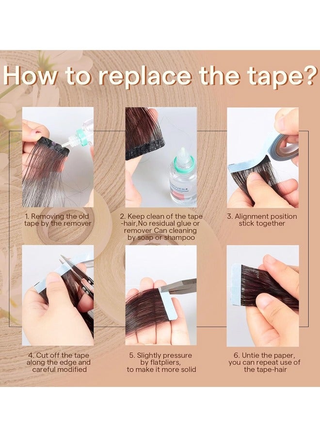 2 Rolls Hair Extension Tape,Hair Wig Tape Double Sided Adhesive Tape for Hair Extensions Tabs Beauty Tools Hairstyling Essentials - Image 3