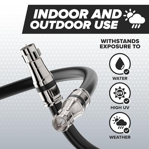 THE CIMPLE CO - RG11 Coaxial Cable 150 FT - Indoor/Outdoor Dual-Shielded Coax Cable for TV Antenna, Satellite Extension, Internet, CATV - Weather-Sealed RG11 Wire 150 Feet (45 Meters), Black - Image 4