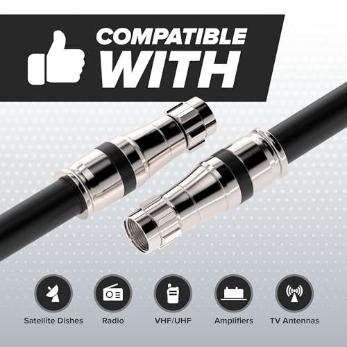 THE CIMPLE CO - RG11 Coaxial Cable 150 FT - Indoor/Outdoor Dual-Shielded Coax Cable for TV Antenna, Satellite Extension, Internet, CATV - Weather-Sealed RG11 Wire 150 Feet (45 Meters), Black - Image 3