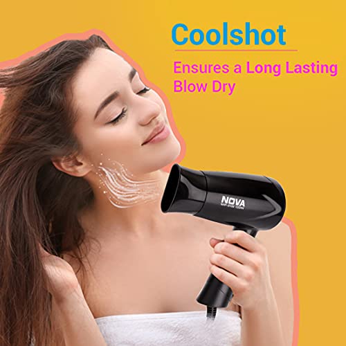 Nova NHP 8100 Silky Shine 1200 W Hot and Cold Foldable Hair Dryer (Black) - Image 3